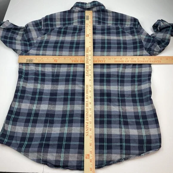 Normal Brand Shirt Mens Large Blue Gray Plaid Button Down Long Sleeve - Picture 3 of 12